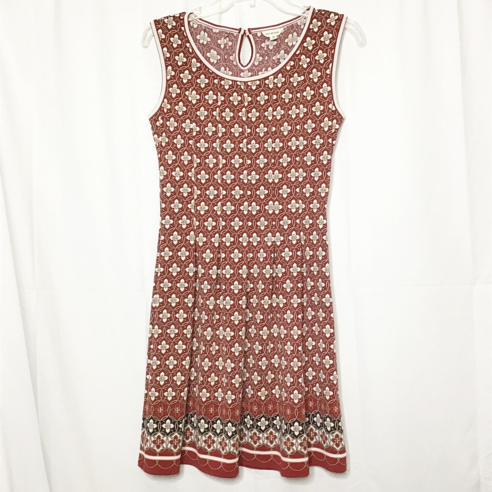 Max Studio Dress Red White Scoop Neck Sleeveless